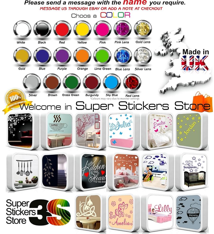 Lego Wall Sticker Personalised BOYS NAME Bedroom Wall Art Decal/Sticker